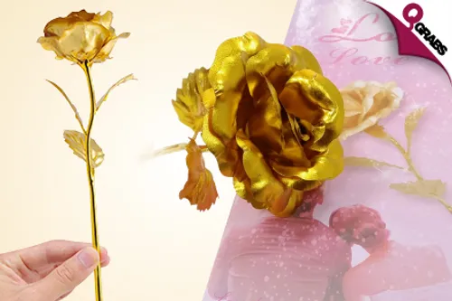 From QR69 Give a Flower that Lasts with a 24K Gold Foil Rose! (Up to QR218 Value)